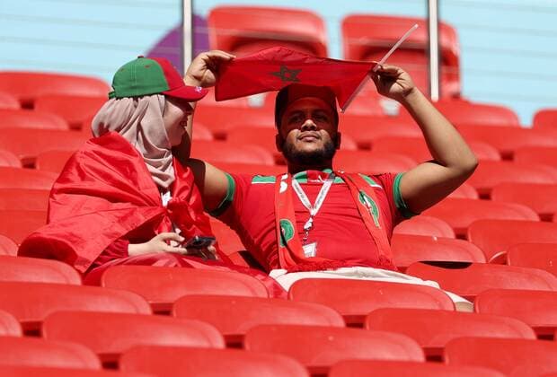 Morocco v Croatia: Group F - FIFA World Cup, WM, Weltmeisterschaft, Fussball Qatar 2022 A fans and supporters of Morocco shows their support prior to the FIFA World Cup Qatar 2022 Group F match between Morocco and Croatia at Al Bayt Stadium on November 23, 2022 in Al Khor, Qatar. IgorxKralj PIXSELL