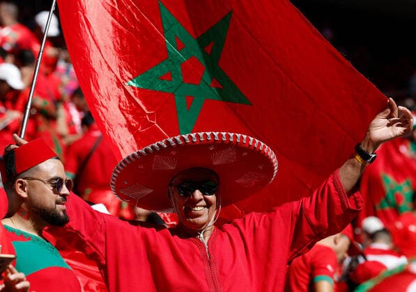 (221123) -- AL KHOR, Nov. 23, 2022 -- Fans react before the Group F match between Morocco and Croatia at the 2022 FIFA World Cup, WM, Weltmeisterschaft, Fussball at Al Bayt Stadium in Al Khor, Qatar, Nov. 23, 2022. ) (SP)QATAR-AL KHOR-2022 WORLD CUP-GROUP F-MAR VS CRO WangxLili 