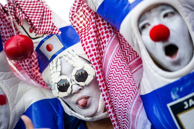 221123 Fans of Japan ahead of the FIFA World Cup, WM, Weltmeisterschaft, Fussball 2022 football match between Germany and Japan on November 23, 2022 in Doha. Photo: Joel Marklund BILDBYRAN kod JM JM0384 bbeng fotboll football soccer fotball vm fotbolls-vm fotball-vm fotbolls-vm 2022 fifa world cup 2022 tyskland germany japan publik *** 221123 Fans of Japan ahead of the FIFA World Cup 2022 football match between Germany and Japan on November 23, 2022 in Doha Photo Joel Marklund PHOTO AGENCY code JM JM0384 bbeng football football soccer fotball world cup football world cup football world cup 2022 fifa world cup 2022 Germany Germany Japan audience,  Copyright: JOELxMARKLUND BB221123JM010
