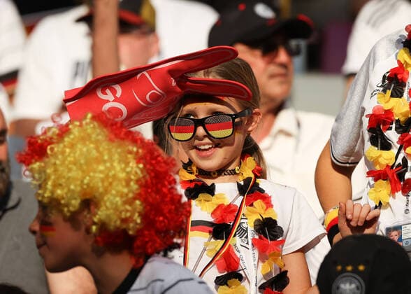 23rd November 2022; Khalifa International Stadium, Al Rayyan, Qatar; FIFA World Cup, WM, Weltmeisterschaft, Fussball Football, Germany versus Iran; Germany fan in fancy dress inside Khalifa International Stadium  ActionPlus12451959 JohnxPatrickxFletcher
