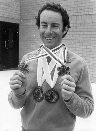 LAKE PLACID 1980-02-24 Ingemar Stenmark med sina tva guldmedaljer vid OS i Lake Placid, USA 1980 LAKE PLACID USA OS x15x *** LAKE PLACID 1980 02 24 Ingemar Stenmark with his two gold medals at the 1980 Olympics in Lake Placid, USA LAKE PLACID USA Olympics x15x  Copyright: xLeifxEngbergx OS LAKE PLACID 1980 ALPINT