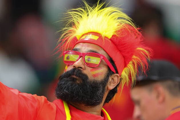 Spanish fan during the FIFA World Cup, WM, Weltmeisterschaft, Fussball Qatar 2022 Group E match between Spain and Costa Rica at Al Thumama Stadium, Doha, Qatar on 23 November 2022. Copyright: xPeterxDovganx 34570057