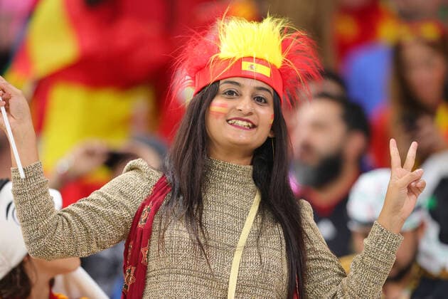 Spanish fan during the FIFA World Cup, WM, Weltmeisterschaft, Fussball Qatar 2022 Group E match between Spain and Costa Rica at Al Thumama Stadium, Doha, Qatar on 23 November 2022. Copyright: xPeterxDovganx 34570058