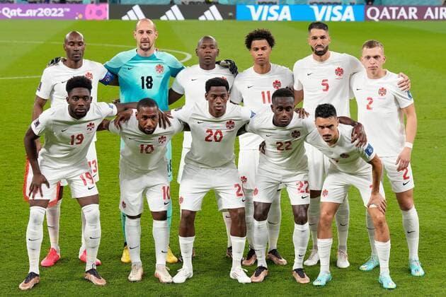 AR-RAYYAN, 23-11-2022 Ahmad Bin Ali Stadium, World Cup 2022 in Qatar game between Belgium and Canada, team photo Canada during the match Belgium - Canada  x19314128x Copyright: