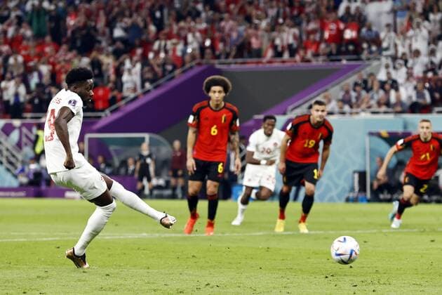 AL-RAYYAN - Alphonso Davies of Canada during the FIFA World Cup, WM, Weltmeisterschaft, Fussball Qatar 2022 group F match between Belgium and Canada at Ahmad Bin Ali Stadium on November 23, 2022 in Al-Rayyan, Qatar. AP Dutch Height MAURICE OF STONE FIFA World Cup Qatar 2022 2022 xVIxANPxSportx xMauricexvanxSteenxWKxIVx