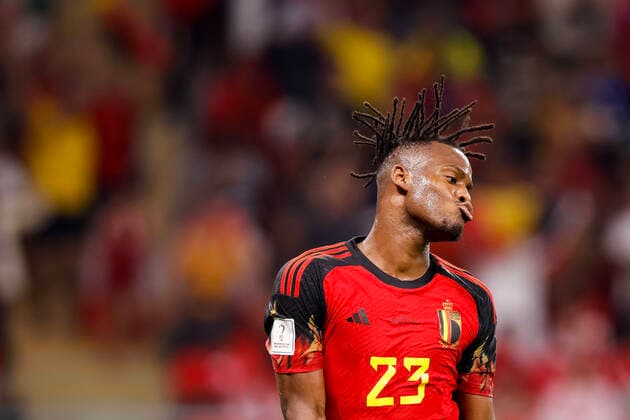 Sport Bilder des Tages belgium vs canada AL-RAYYAN, AR - 23.11.2022: BELGIUM VS CANADA - bBATSHUAYI Michy of Belgium celebrates after scoring a goal during the match between Belgium and Canada, valid for the first round of the group stage of the World Cup, held at the Ahmed bin Ali Stadium in Al-Rayyan, Qatar. (Photo: Marcelo Machado de Melo Fotoarena) x2297888x  MarceloxMachadoxdexMelo