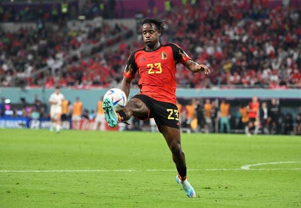 Fussball, Herren, Saison 2022 23, WM in Katar, Gruppe F (1. Spieltag), Belgien - Kanada im Ahmed bin Ali Stadium in Ar-Rayyan, Michy Batshuayi (Belgien), 23.11. 2022, Copyright: xMatthiasxKochx