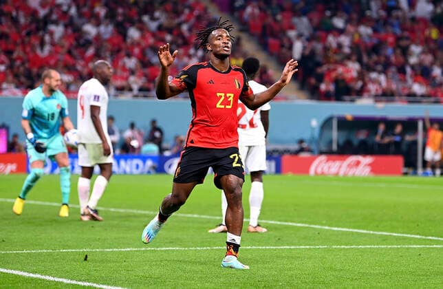 FUSSBALL WM 2022 VORRUNDE GRUPPE F Belgien - Canada 23.11.2022 Jubel Michy Batshuayi (Belgien)