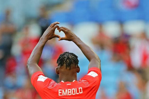 Breel Embolo of Switzerland, celebrates his goal during the match between Switzerland and Cameroon, for the 1st round of Group G of the FIFA World Cup, WM, Weltmeisterschaft, Fussball Qatar 2022, Al Janoub Stadium this Thursday 24. 30761 (Heuler Andrey SPP)  Copyright: xHeulerxAndreyx xSPPx spp-en-HeAn-HADE1957