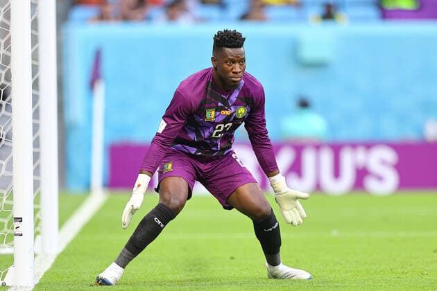 AL WAKRAH, QATAR - NOVEMBER 24: Andre Onana during the FIFA World Cup, WM, Weltmeisterschaft, Fussball Qatar 2022 Group G match between Switzerland and Cameroon at Al Janoub Stadium on November 24, 2022 in Al Wakrah, Qatar. WCS 
