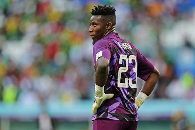 Andre Onana from Cameroon, regrets the defeat after the match between Switzerland and Cameroon, for the 1st round of Group G of the FIFA World Cup, WM, Weltmeisterschaft, Fussball Qatar 2022, Al Janoub Stadium this Thursday 24. 30761 (Heuler Andrey SPP) Copyright: xHeulerxAndreyx xSPPx spp-en-HeAn-HADE2072