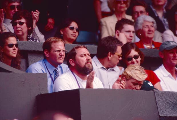 Australian tennis player, coarch, and writer Jelena Dokic s father Damir, Wimbledon, UK 1999 