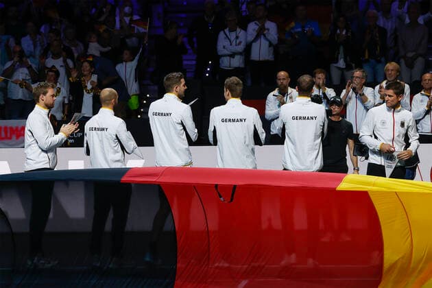 Eroeffnungsfeier Team Germany vs Team Canada, Davis Cup Finals 2022, Palacio de Deportes JosÃ Copyright: xJuergenxHasenkopfx