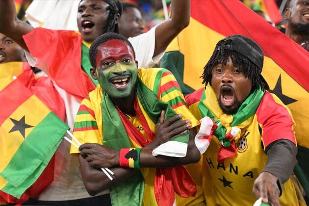 DOHA, QATAR - NOVEMBER 24 : Supporters and fans during the FIFA World Cup, WM, Weltmeisterschaft, Fussball Qatar 2022 Group H match between Portugal and Ghana at Stadium 974 on November 24, 2022 in Doha, Qatar, 24 11 2022 ( Portugal v Ghana - FIFA World Cup Qatar 2022 PhotoNews Panoramic 