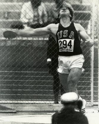 American athlete Al Oerter wins the discus throw Olympic competition, Mexico City 1968 