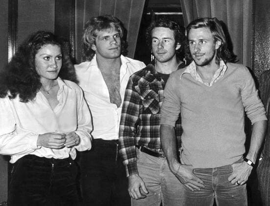 1978-10-07 Linda Haglund, Frank Andersson och Ingemar Stenmark och Björn Borg pa VM party i Göteborg. GÖTEBORG SVERIGE PB-KOD: 28 x28x *** 1978 10 07 Linda Haglund, Frank Andersson and Ingemar Stenmark and Björn Borg at the World Cup party in Gothenburg GÖTEBORG SWEDEN PB KOD 28 x28x  Copyright: xSÖRENxKARLSONx HAGLUND-ANDERSSON-STENMARK-BORG