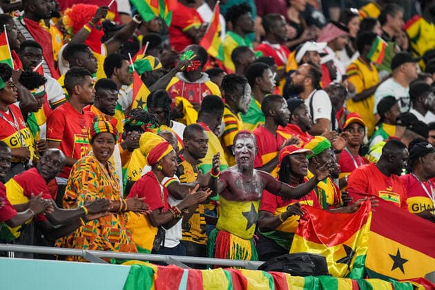 Portugal v Ghana: Group H - FIFA World Cup, WM, Weltmeisterschaft, Fussball Qatar 2022 Fan of Ghana team during FIFA World Cup Qatar 2022 Group H football match between Portugal and Ghana at Stadium 974 in Doha on 24 November 2022. Doha Qatar  Copyright: xAymanxArefx originalFilename:aref-notitle221124_npE7t.jpg