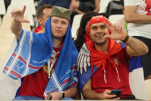 SERBIA vs BRAZIL Supporters football Serbia vs Brazil FIFA World Cup, WM, Weltmeisterschaft, Fussball 2022 stadium Lusail, Doha,Qatar 20.11.2022 Foto: FOOTBALL, SERBIA, BRAZIL, WORLD CUP, QATAR 2022 Doha Lusail stadium Qatar Copyright: xMarkoxMetlas xMNxPressx