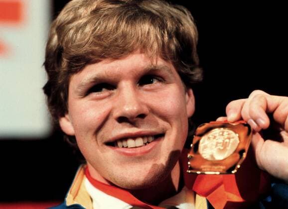 ARKIV -1984 Tomas Gustafson- Sarajevo OS guld STOCKHOLM SWEDEN PB-KOD: 12 x12x *** ARCHIVE 1984 Tomas Gustafson Sarajevo Olympics gold STOCKHOLM SWEDEN PB KOD 12 x12x  Copyright: xJANxDUSINGx