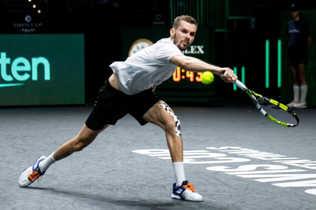 Oscar Otte of Deutschland ESP, Deutschland vs. Kanada, Tennis Davis Cup, Viertelfinale, 24.11.2022 ESP, Deutschland vs. Kanada, Tennis Davis Cup, Viertelfinale, 24.11.2022 Malaga Copyright: xEibner-Pressefoto OmarxArnaux EP_EER