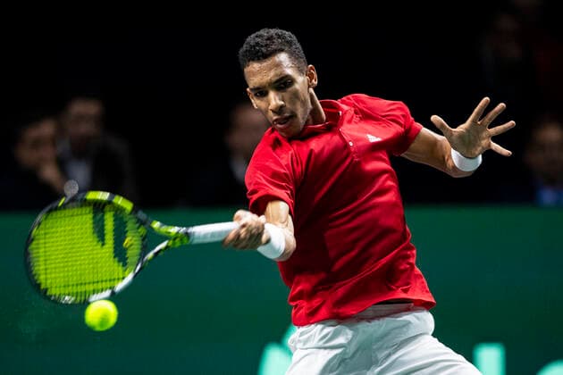 Felix Auger-Aliassime of Kanada ESP, Deutschland vs. Kanada, Tennis Davis Cup, Viertelfinale, 24.11.2022 ESP, Deutschland vs. Kanada, Tennis Davis Cup, Viertelfinale, 24.11.2022 Malaga Copyright: xEibner-Pressefoto OmarxArnaux EP_EER