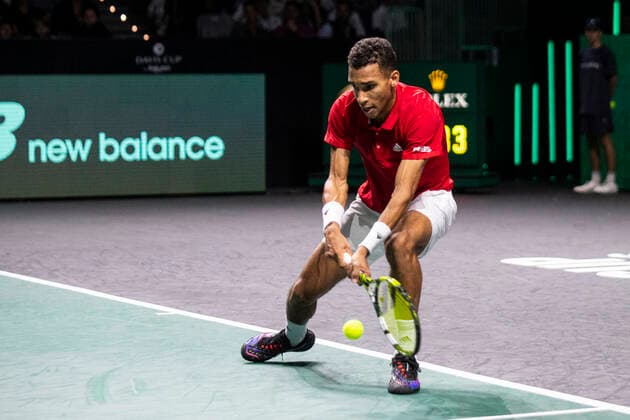 Felix Auger-Aliassime of Kanada ESP, Deutschland vs. Kanada, Tennis Davis Cup, Viertelfinale, 24.11.2022 ESP, Deutschland vs. Kanada, Tennis Davis Cup, Viertelfinale, 24.11.2022 Malaga Copyright: xEibner-Pressefoto OmarxArnaux EP_EER