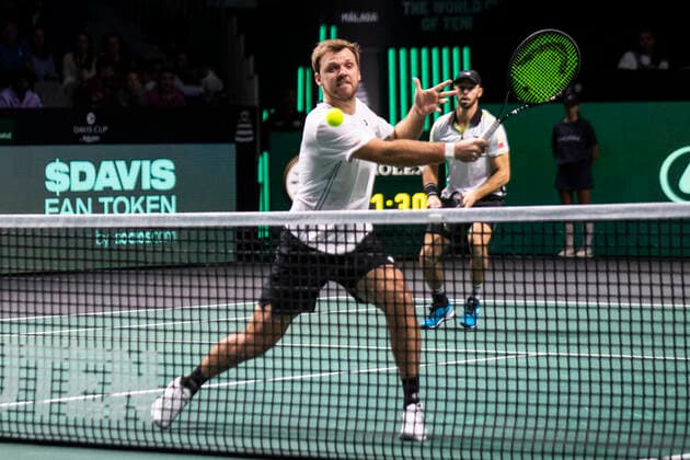 Kevin Krawietz and Tim Puetz of Deutschland ESP, Deutschland vs. Kanada, Tennis Davis Cup, Viertelfinale, 24.11.2022 ESP, Deutschland vs. Kanada, Tennis Davis Cup, Viertelfinale, 24.11.2022 Malaga Copyright: xEibner-Pressefoto OmarxArnaux EP_EER