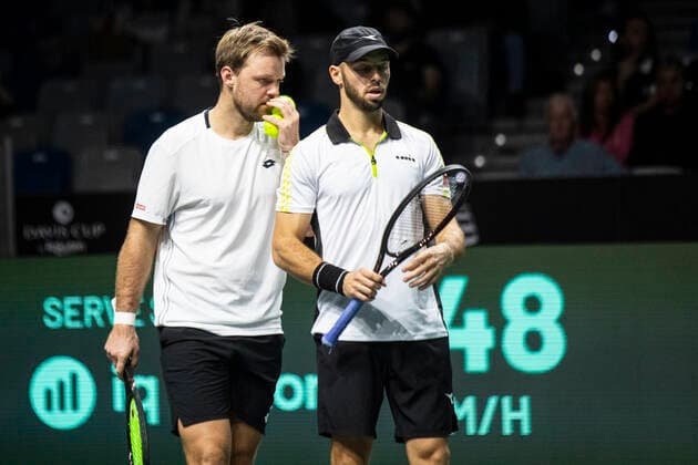 Kevin Krawietz and Tim Puetz of Deutschland ESP, Deutschland vs. Kanada, Tennis Davis Cup, Viertelfinale, 24.11.2022 ESP, Deutschland vs. Kanada, Tennis Davis Cup, Viertelfinale, 24.11.2022 Malaga Copyright: xEibner-Pressefoto OmarxArnaux EP_EER