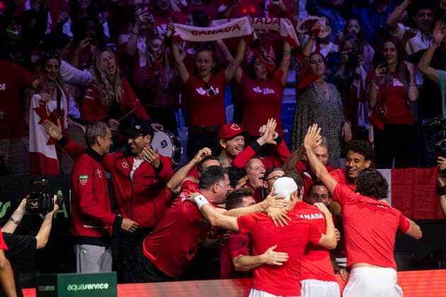 Team of Canada ESP, Deutschland vs. Kanada, Tennis Davis Cup, Viertelfinale, 24.11.2022 ESP, Deutschland vs. Kanada, Tennis Davis Cup, Viertelfinale, 24.11.2022 Malaga Copyright: xEibner-Pressefoto OmarxArnaux EP_EER