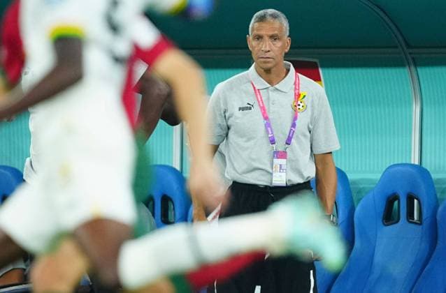 Mandatory Credit: Photo by Javier Garcia Shutterstock (13626526go) Chris Hughton looks on from the Ghana bench Portugal v Ghana, FIFA World Cup, WM, Weltmeisterschaft, Fussball 2022, Group H, Football, Stadium 974, Doha, Qatar - 24 Nov 2022 Editorial Use Only Portugal v Ghana, FIFA World Cup 2022, Group H, Football, Stadium 974, Doha, Qatar - 24 Nov 2022 Editorial Use Only Copyright: xJavierxGarcia Shutterstockx 13626526go