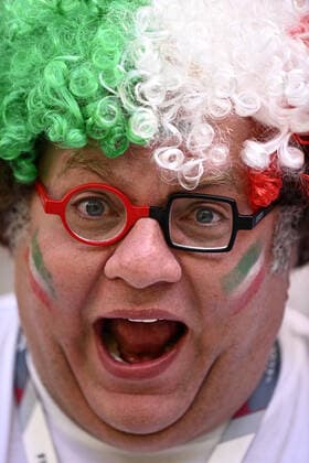 Foto Fabio Ferrari LaPresse 25 Novembre 2022 Qatar - - Calcio - Qatar 2022 - Coppa del Mondo Fifa - Galles vs Iran - Gruppo B - Fase a Gironi - Ahmad Bin Ali Stadium. Nella foto: la gioia dei tifosi iraniani November 25, 2022 , Qatar - sport - Soccer - Qatar 2022- FIFA World Cup, WM, Weltmeisterschaft, Fussball - Walles v Iran - Group B - group stage - Ahmad Bin Ali Stadium. In the pic: the joy of Iranian fans  Copyright: xFabioxFerrari LaPressex