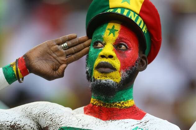 Mandatory Credit: Photo by Kieran McManus Shutterstock (13634753i) A Senegal fan. Qatar v Senegal, FIFA World Cup, WM, Weltmeisterschaft, Fussball 2022, Group A, Football, Al Thumama Stadium, Doha, Qatar - 25 Nov 2022 Editorial Use Only Qatar v Senegal, FIFA World Cup 2022, Group A, Football, Al Thumama Stadium, Doha, Qatar - 25 Nov 2022 Editorial Use Only  Copyright: xKieranxMcManus Shutterstockx 13634753i