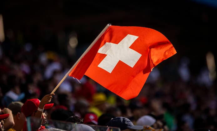 Doha, Qatar. 24th Nov, 2022. Swiss Fan Switzerland - Cameroon World Cup 2022 in Qatar 24.11.2022 Credit: Moritz Müller *** Doha, Qatar 24th Nov, 2022 Swiss Fan Switzerland Cameroon World Cup 2022 in Qatar 24 11 2022 Credit Moritz Müller