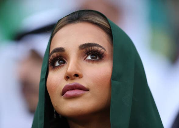 26th November 2022; Education City Stadium, Al Rayyan, Qatar; FIFA World Cup, WM, Weltmeisterschaft, Fussball Football, Poland versus Saudi Arabia; Saudi Arabia fan  ActionPlus12452961 JohnxPatrickxFletcher Content restricted for UK based newspaper