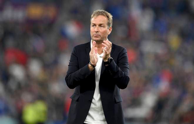 FUSSBALL WM 2022 VORRUNDE GRUPPE D Frankreich - Daenemark 26.11.2022 Enttaeuschung nach der Niederlage, Trainer Kasper Hjulmand (Daenemark)