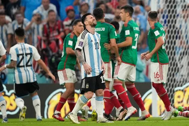 Mandatory Credit: Photo by Dave Shopland Shutterstock (13634804bj) Lionel Messi of Argentina reacts after a missed chance Argentina v Mexico, FIFA World Cup, WM, Weltmeisterschaft, Fussball 2022, Group C, Football, Lusail Stadium, Al Daayen, Qatar - 26 Nov 2022 Editorial Use Only Argentina v Mexico, FIFA World Cup 2022, Group C, Football, Lusail Stadium, Al Daayen, Qatar - 26 Nov 2022 Editorial Use Only  Copyright: xDavexShopland Shutterstockx 13634804bj
