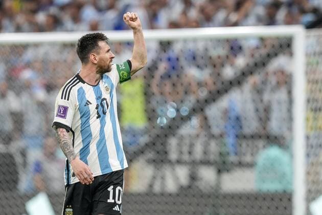 AL DAAYEN, 26-11-2022 Lusail Stadium World Cup 2022 in Qatar game between Argentina vs Mexico , Argentina player Lionel Messi celebrating his goal (1-0) Argentina - Mexico  x19366470x Copyright: