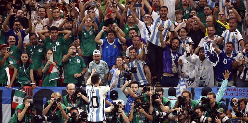 LUSAIL CITY - Lionel Messi of Argentina celebrates the 1-0 during the FIFA World Cup, WM, Weltmeisterschaft, Fussball Qatar 2022 group C match between Argentina and Mexico at Lusail Stadium on November 26, 2022 in Lusail City, Qatar. AP Dutch Height MAURICE OF STONE FIFA World Cup Qatar 2022 2022 xVIxANPxSportx xMauricexvanxSteenxWKxIVx