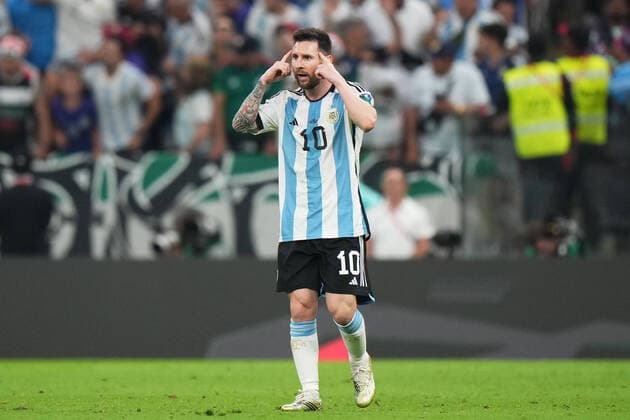 QAT: Argentina - Mexico. FIFA World Cup, WM, Weltmeisterschaft, Fussball Qatar 2022 Lionel Messi of Argentina celebrates his goal during the FIFA World Cup Qatar 2022 match, Group C, between Argentina and Mexico played at Lusail Stadium on Nov 26, 2022 in Lusail, Qatar. Copyright: xBaguxBlancox xPRESSINx WC_221126_612