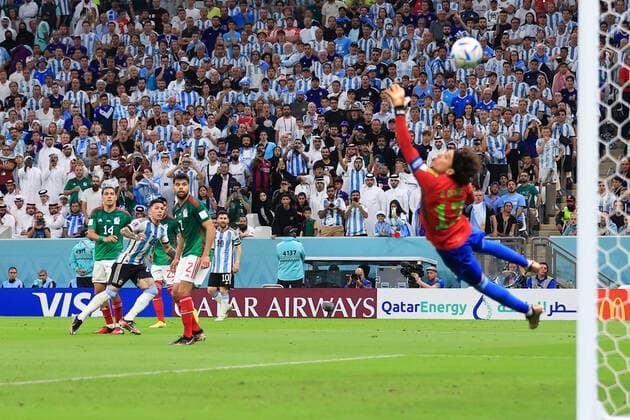 Football - FIFA World Cup, WM, Weltmeisterschaft, Fussball - Group C - Argentina v Mexico 26th November 2022 - FIFA World Cup - Group C - Argentina v Mexico - Enzo Fernandez of Argentina scores their second goal - Photo: Simon Stacpoole Offside. Doha Qatar Copyright: xSimonxStacpoolexOffside