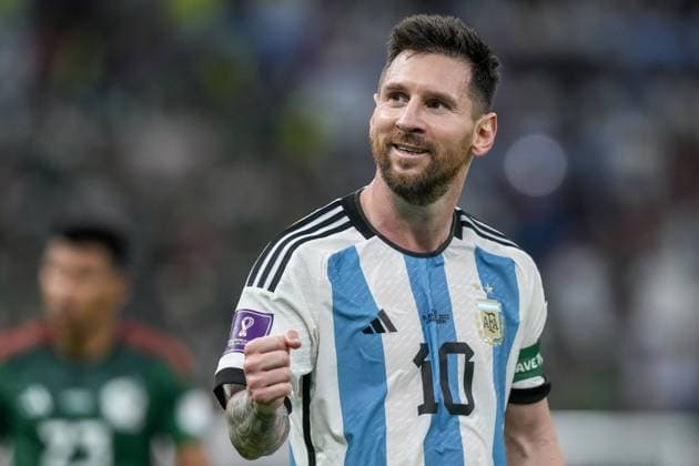 AL DAAYEN, 26-11-2022 Lusail Stadium World Cup 2022 in Qatar game between Argentina vs Mexico , Argentina player Lionel Messi celebrating 2-0 Argentina - Mexico  x19366943x Copyright: