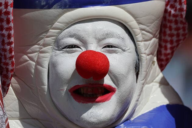 27th November 2022; Ahmed bin Ali Stadium, Al Rayyan, Qatar; FIFA World Cup, WM, Weltmeisterschaft, Fussball Football, Japan versus Costa Rica; Japan fan in fancy dress  ActionPlus12453563 JohnxPatrickxFletcher