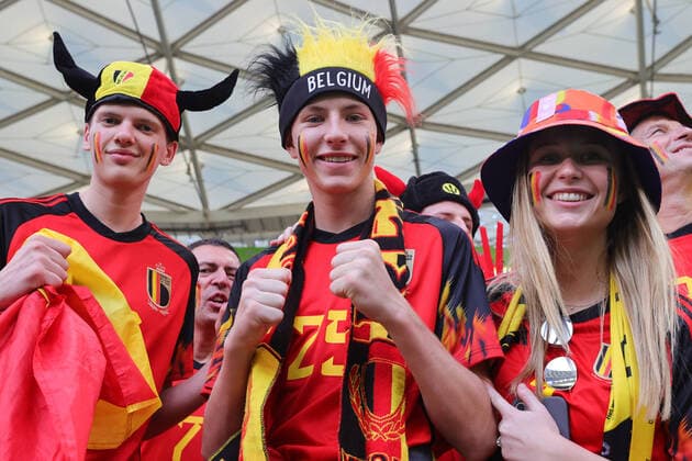 Belgium fans during the FIFA World Cup, WM, Weltmeisterschaft, Fussball Qatar 2022 Group F match between Belgium and Morocco at Al Thumama Stadium, Doha, Qatar on 27 November 2022. Copyright: xPeterxDovganx 34610025