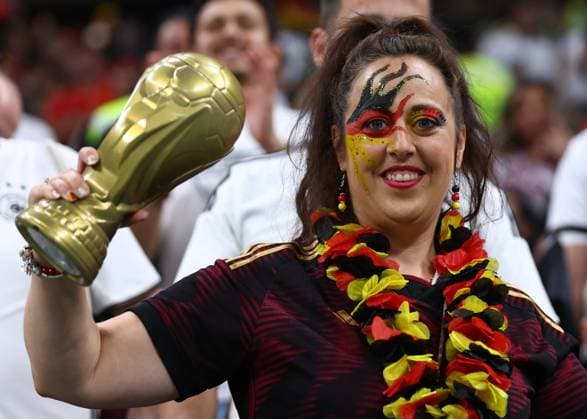 Al Khor, Qatar, 27th November 2022. German fan during the FIFA World Cup, WM, Weltmeisterschaft, Fussball 2022 match at Al Bayt Stadium, Al Khor. Picture credit should read: David Klein Sportimage EDITORIAL USE ONLY. No use with unauthorised audio, video, data, fixture lists, club league logos or live services. Online in-match use limited to 120 images, no video emulation. No use in betting, games or single club league player publications. SPI-2068-0009