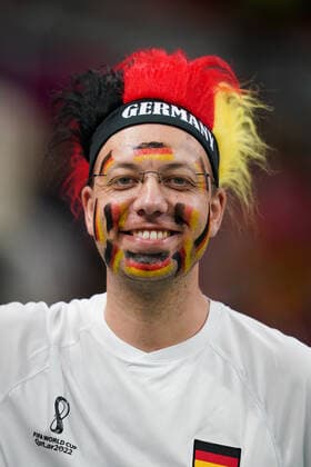 Al Bayt Stadium DOHA, QATAR - NOVEMBER 27: Supporter of Germany poses for a photo before the FIFA World Cup, WM, Weltmeisterschaft, Fussball Qatar 2022 group E match between Spain and Germany at Al Bayt Stadium on November 27, 2022 in Al Khor, Qatar. (Photo by Florencia Tan Jun PxImages) (Florencia Tan Jun SPP)  Copyright: xFlorenciaxTanxJunx xSPPx spp-en-FlTaJu-ftj2211270001_spa-ger