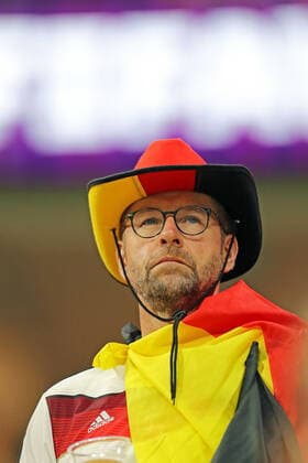 Fan of Germany, during the match between Spain and Germany, for the 2nd round of Group E of the FIFA World Cup, WM, Weltmeisterschaft, Fussball Qatar 2022, Al Bayt Stadium this Sunday 27. 30761 (Heuler Andrey SPP)  Copyright: xHeulerxAndreyx xSPPx spp-en-HeAn-HADE4033