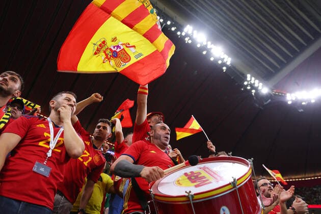 Spain fans (ESP), NOVEMBER 27, 2022 - Football Soccer : FIFA World Cup, WM, Weltmeisterschaft, Fussball Qatar 2022 Group E match between Spain 1-1 Germany at Al Bayt Stadium in Al Khor, Qatar.  (204880083)