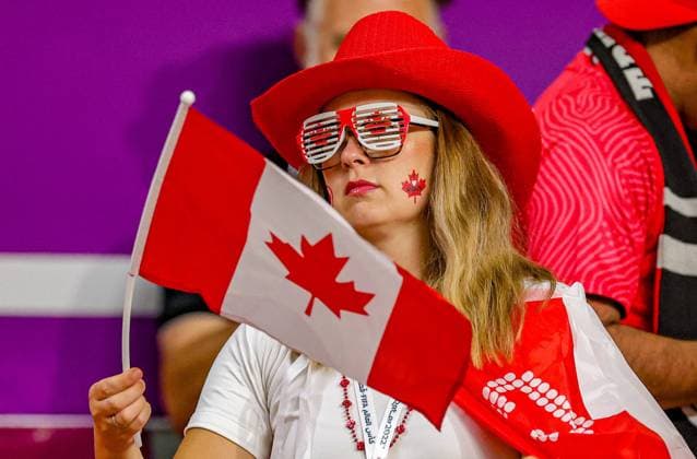Croatia v Canada 2022 FIFA World Cup, WM, Weltmeisterschaft, Fussball 27 11 2022. Match 27 Canada fans during the 2022 Fifa World Cup match between Croatia and Canada at Khalifa International Stadium, Doha, Qatar on 27 November 2022. Editorial use only , Copyright: xNigelxKeenex PSI-16412-0058