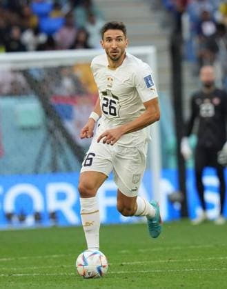 QAT, WM FIFA 2022, Group G, Kamerun vs Serbien 28.11.2022, Al Janoub Stadium, Doha, QAT, WM FIFA 2022, Group G, Kamerun vs Serbien, im Bild Serbia s midfielder Marko Grujic .