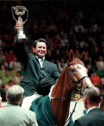 GÖTEBORG 970504-GÖTEBORG HORSE SHOW-VOLVO WORLD CUP- HUGO SIMON MED VOLOV WORLD CUP BUCKLAN PA HÄSTEN ET FRG.FOTO-ANNA REHNBERG-KAMERAREPORTAGE *** Local Caption *** Kamerareportage ANNA REHNBERG x2524x *** GÖTEBORG 970504 GÖTEBORG HORSE SHOW VOLVO WORLD CUP HUGO SIMON WITH VOLOV WORLD CUP BUCKLAN PA HÄSTEN ET FRG PHOTO ANNA REHNBERG CAMERA REPORT Local Caption Camera Report ANNA REHNBERG Sport x2524x  Copyright: xKamerareportage TTx